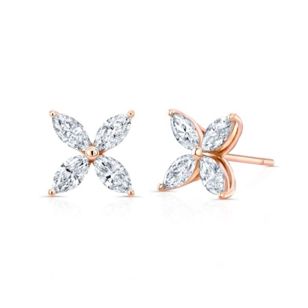 1 Carat Flower Marquise Stud Earrings - Image 5