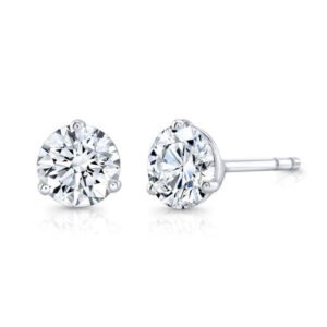 2 Carats Diamond Stud Earrings G Color VS2 GIA Certified 3X