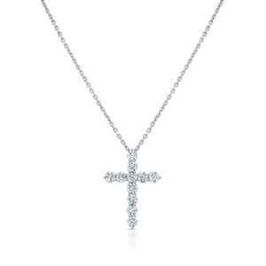 2.20 Ctw Diamond Cross Pendant With Chain