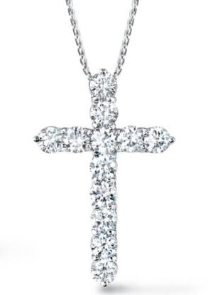 3.00 Ct Diamond Cross Pendant With Chain