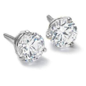3.20 Ct. Round Cut Diamond Stud Earrings Martini Setting