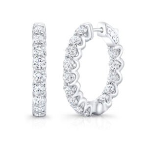 4 Carat Inside Out Diamond Hoop Earrings