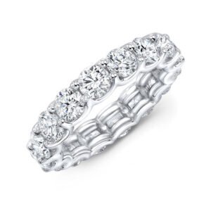 4 Carats Eternity Ring U-Setting Round Cut