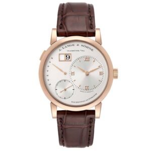 A. Lange & Söhne Lange 1 Daymatic (Reference 320.032). A rose gold automatic wristwatch with date and day. 2017