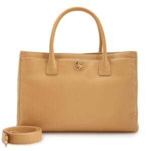 Beige Caviar Cerf Executive Medium Shopping Tote Gold Hardware, 2005-2006