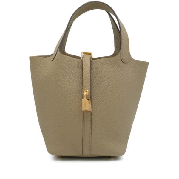Beige Marfa Clemence Picotin Lock 18 Gold Hardware, 2024