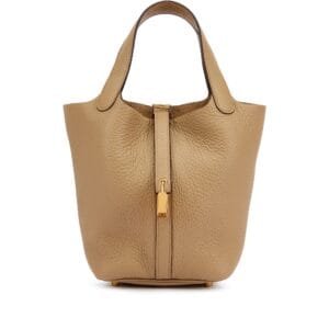 Beige Marfa Clemence Picotin Lock 18 Gold Hardware, 2024