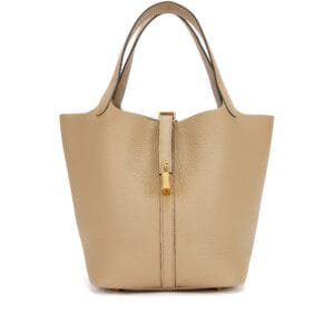 Beige Marfa Clemence Picotin Lock 22 Gold Hardware, 2024