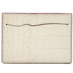 Beton Matte Alligator and Rose Tyrien Petit H Card Holder
