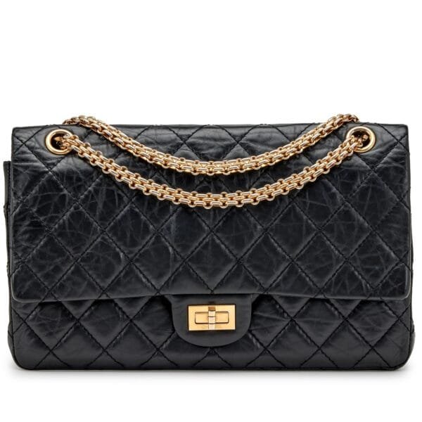 Black 226 Reissue 2.55 Medium Double Flap Gold Hardware, 2008-2009