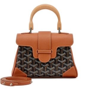 Black and Brown Goyardine Canvas & Chevroches Calfskin Saïgon Souple Mini Bag, 2023