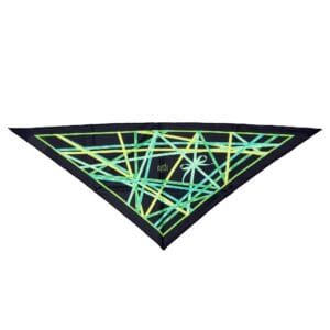 Black and Green Bolduc Pointu Triangle Silk Scarf