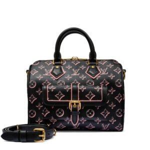 Black and Pink Coated Canvas Fall For You Speedy Bandoulière 25 Gold Hardware, 2022