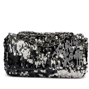Black and Silver Sequin Flap Bag Silver Hardware, 2008-09