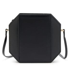 Black Box Calf Sac Poudrier Mini Clutch Gold Hardware, 2014