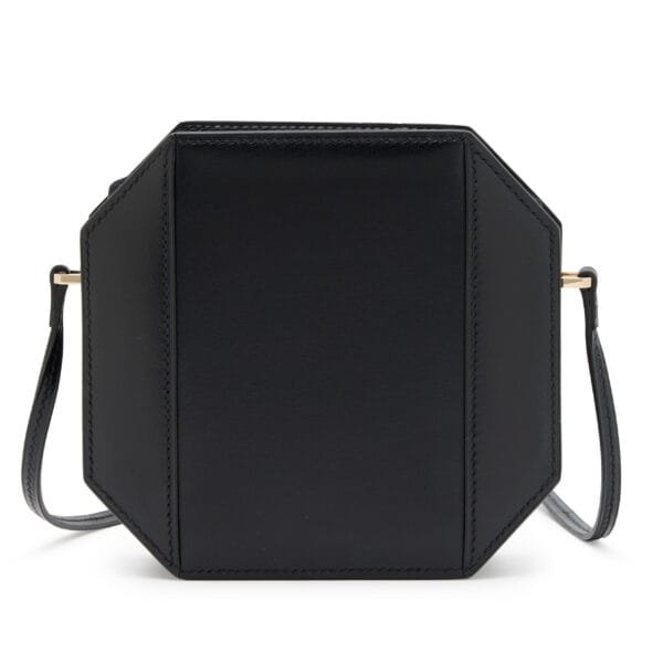 Black Box Calf Sac Poudrier Mini Clutch Gold Hardware, 2014