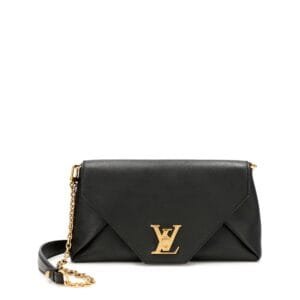 Black Calfskin Love Note Bag Gold Hardware, 2017