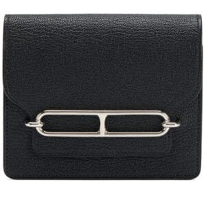 Black Chèvre Mysore Roulis Slim Wallet Palladium Hardware, 2021