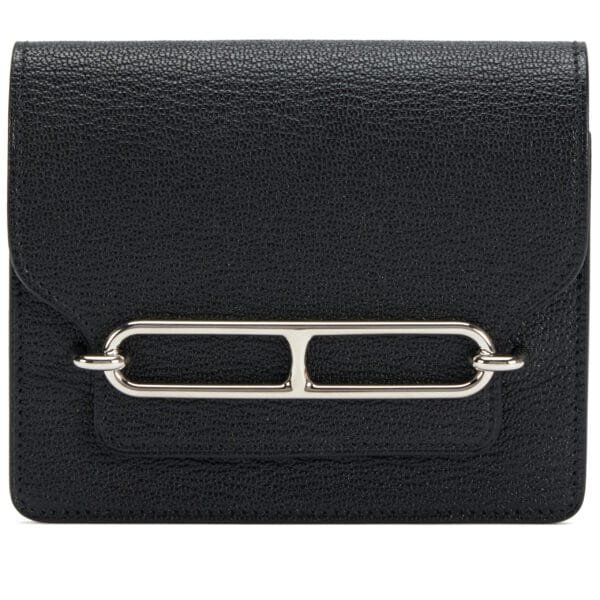 Black Chèvre Mysore Roulis Slim Wallet Palladium Hardware, 2021