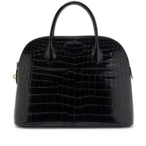 Black Crocodile Bolide 35 Gold Hardware, 1970s