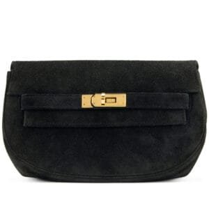 Black Doblis Kelly Banana Belt Waist Pochette 20 Gold Hardware, 1991