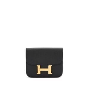Black Epsom Constance Slim Wallet Gold Hardware, 2023