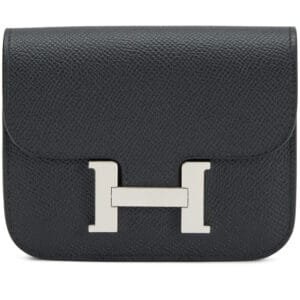 Black Epsom Constance Slim Wallet Palladium Hardware, 2024