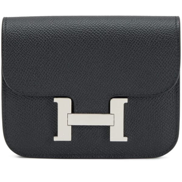 Black Epsom Constance Slim Wallet Palladium Hardware, 2024