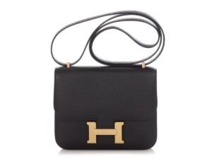 Black Epsom Mini Constance 18 Rose Gold Hardware, 2018