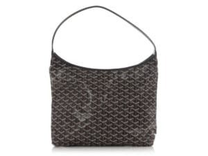 Black Goyardine Canvas and Chevroches Calfskin Bohème Hobo Bag Silver Hardware