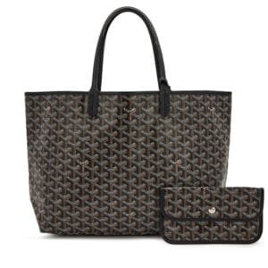 Black Goyardine Canvas and Chevroches Calfskin Saint Louis PM Tote, 2023