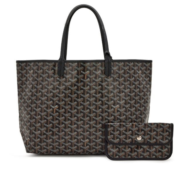 Black Goyardine Canvas and Chevroches Calfskin Saint Louis PM Tote, 2023