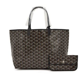 Black Goyardine Canvas and Chevroches Calfskin Saint Louis PM Tote, 2023