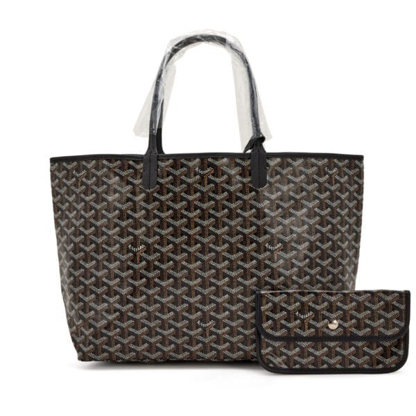 Black Goyardine Canvas and Chevroches Calfskin Saint Louis PM Tote, 2023