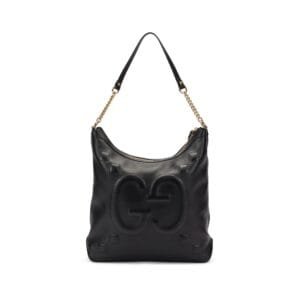 Black Leather GG Apollo Shoulder Bag Gold Hardware, 2010's
