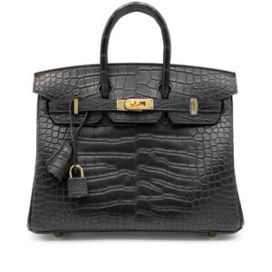 Black Matte Alligator Birkin 25 Gold Hardware, 2023