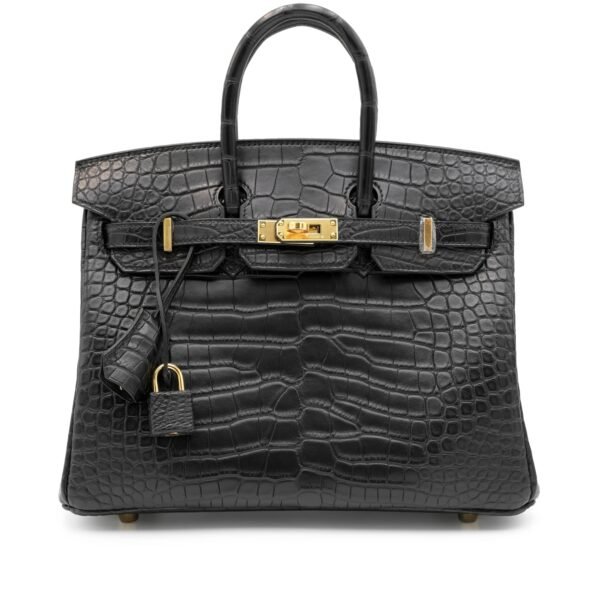 Black Matte Alligator Birkin 25 Gold Hardware, 2023