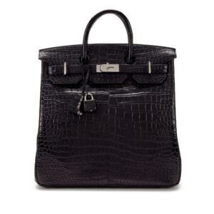 Black Matte Crocodile HAC Haut à Courroies Birkin 40 Palladium Hardware, 2020