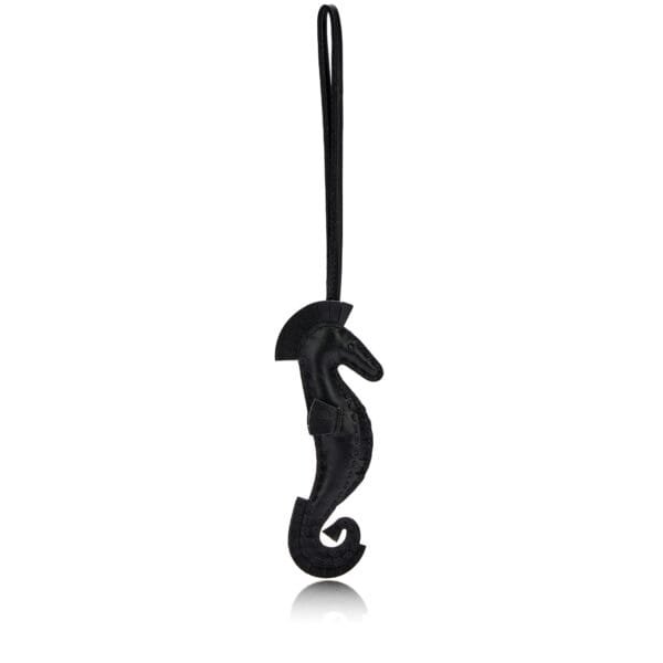 Black Milo Lambskin Seahorse Charm, 2023