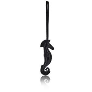 Black Milo Lambskin Seahorse Charm, 2023