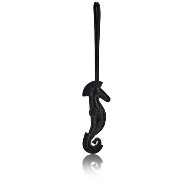 Black Milo Lambskin Seahorse Charm, 2023