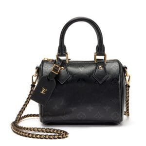 Black Monogram Ink Lambskin Speedy BB Gold Hardware, 2020