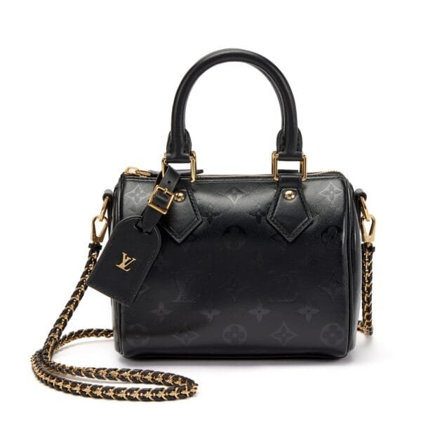 Black Monogram Ink Lambskin Speedy BB Gold Hardware, 2020
