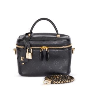 Black Monogram Ink Lambskin Vanity PM Gold Hardware, 2020