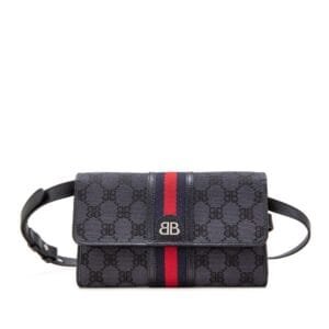 Black Monogram Jacquard Canvas Hacker Mini Bag Silver Hardware, 2021