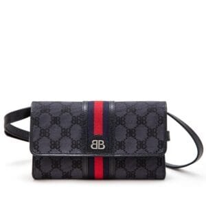Black Monogram Jacquard Canvas Hacker Mini Bag Silver Hardware, 2021