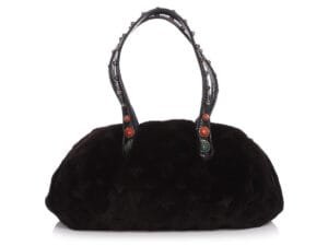 Black Monogram Mink Cabochon Demi Lune Brass Hardware, 2005