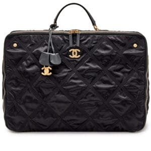 Black Nylon Travel Bag Brushed Gold Hardware, 2022