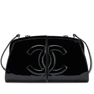 Black Patent Double Split Frame Bag Ruthenium Hardware, 2007