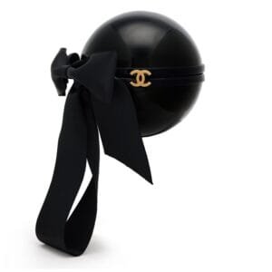 Black Plexiglass Giant Pearl Minaudière Clutch Gold Hardware, 2005-2006